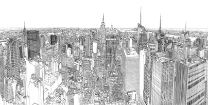 Город сверху рисунок